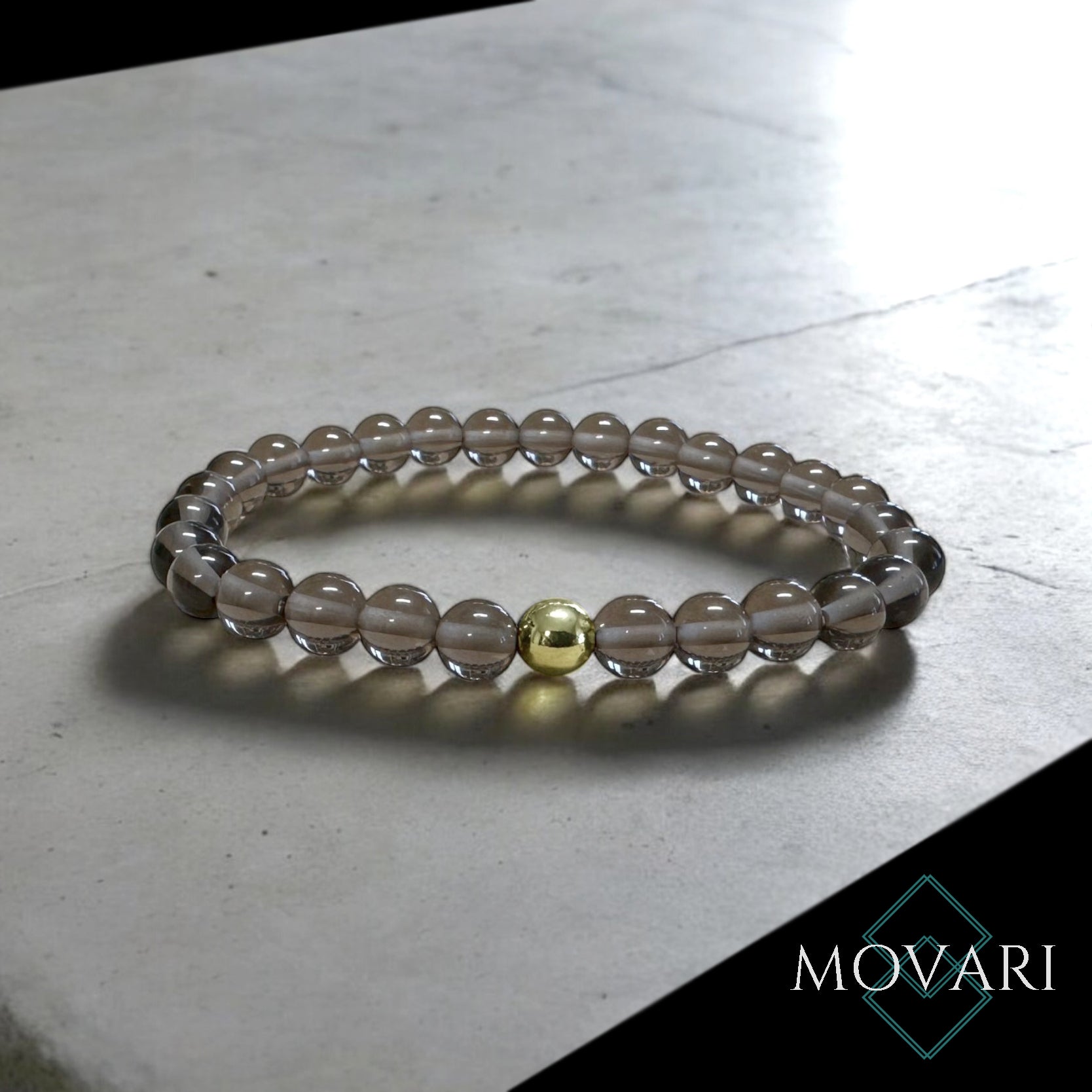 AAAA Smoky Quartz Hematite Men's Beaded Stretch Bracelet Stress Relief 6mm