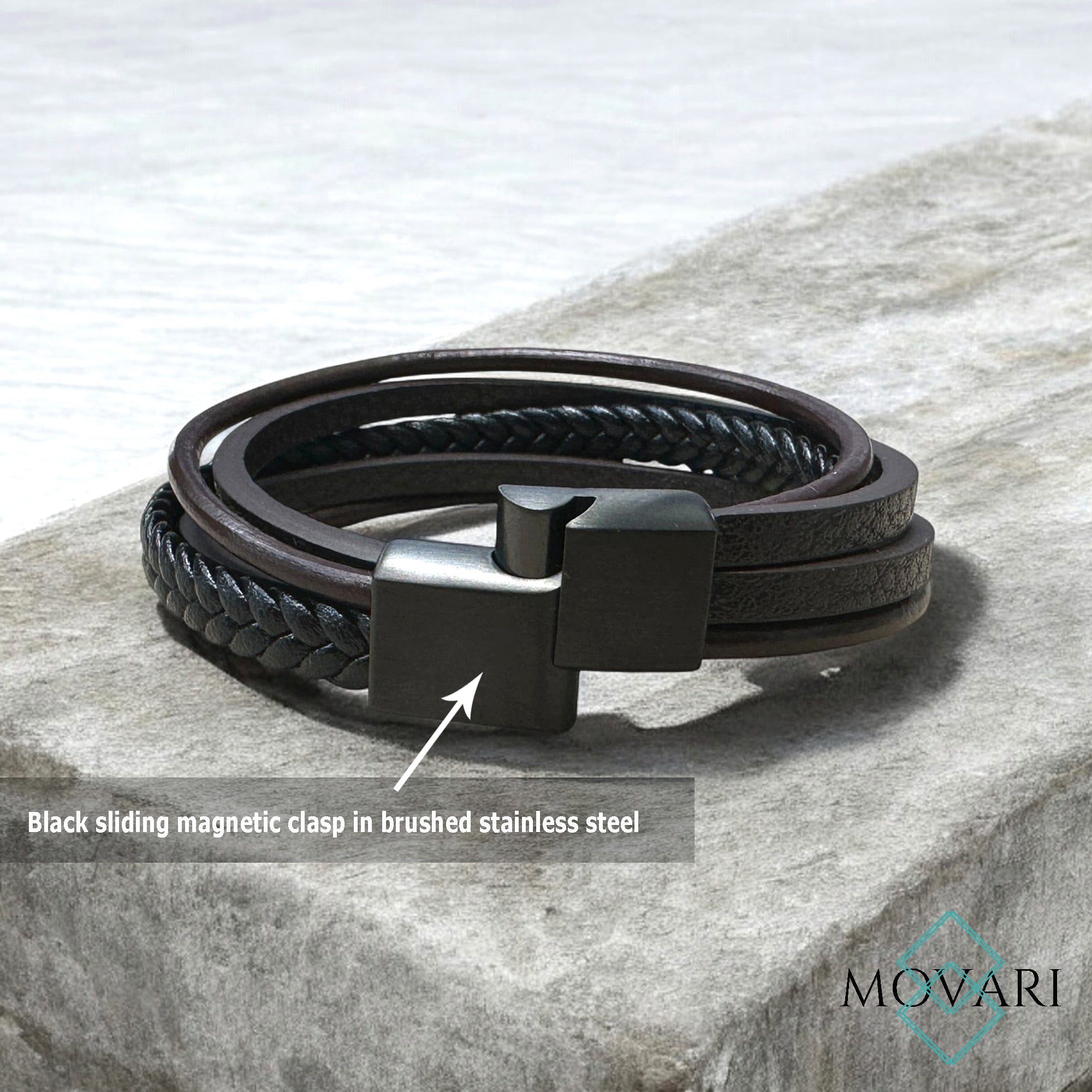 movari jewelry leather bracelet