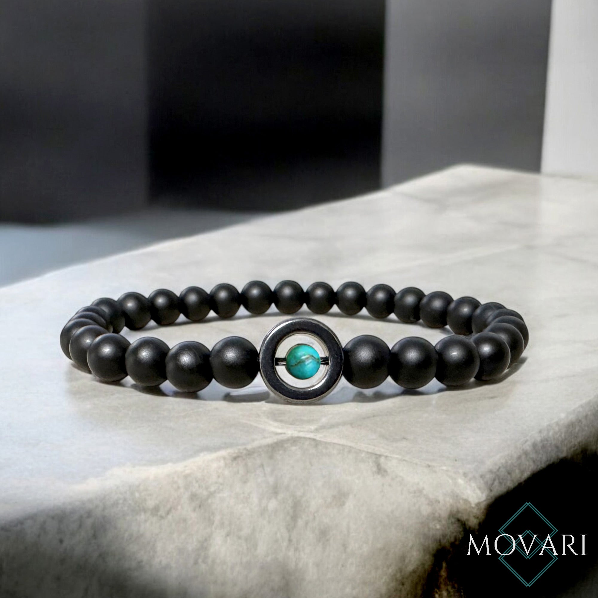 Floating Turquoise Bracelet 6mm Beaded December Birthstone