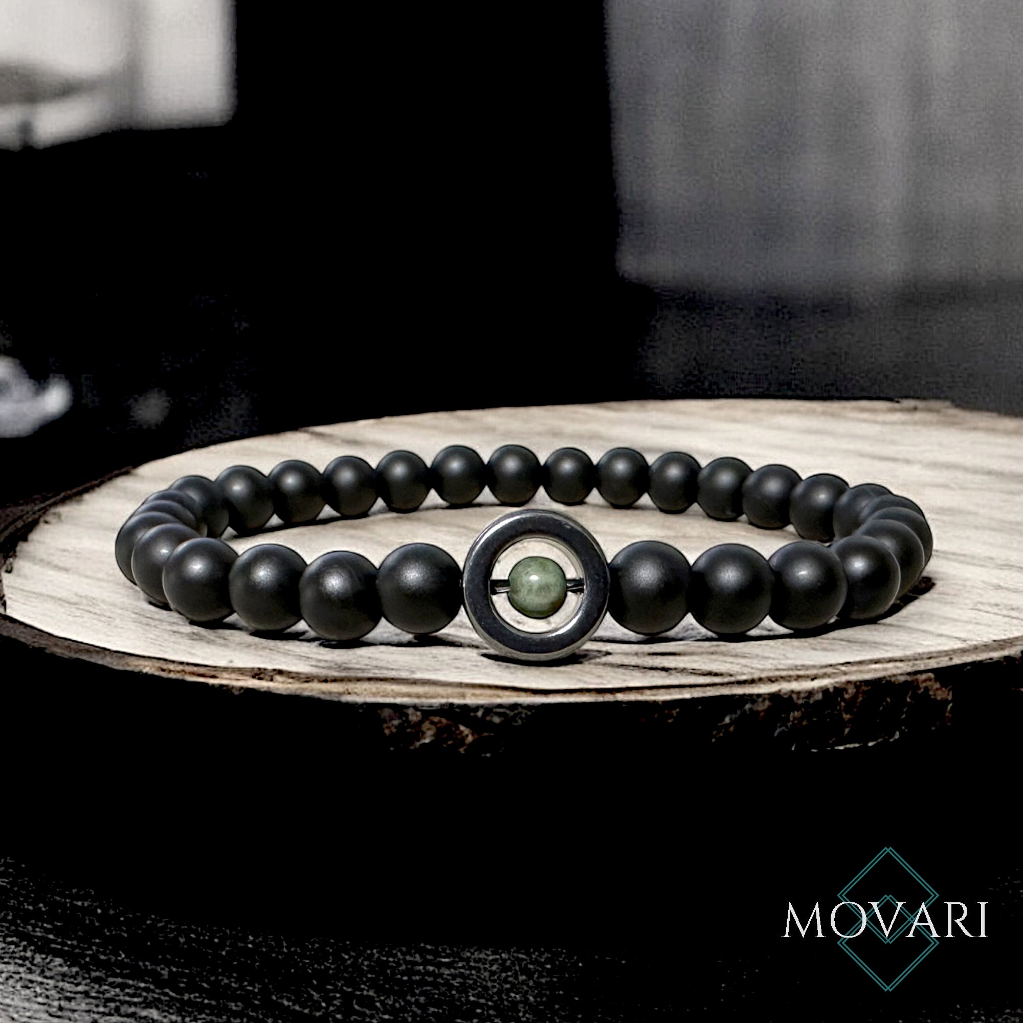 Emerald Bracelet Onyx Mens 6mm Stretch Bracelet May Birthstone Custom Fit