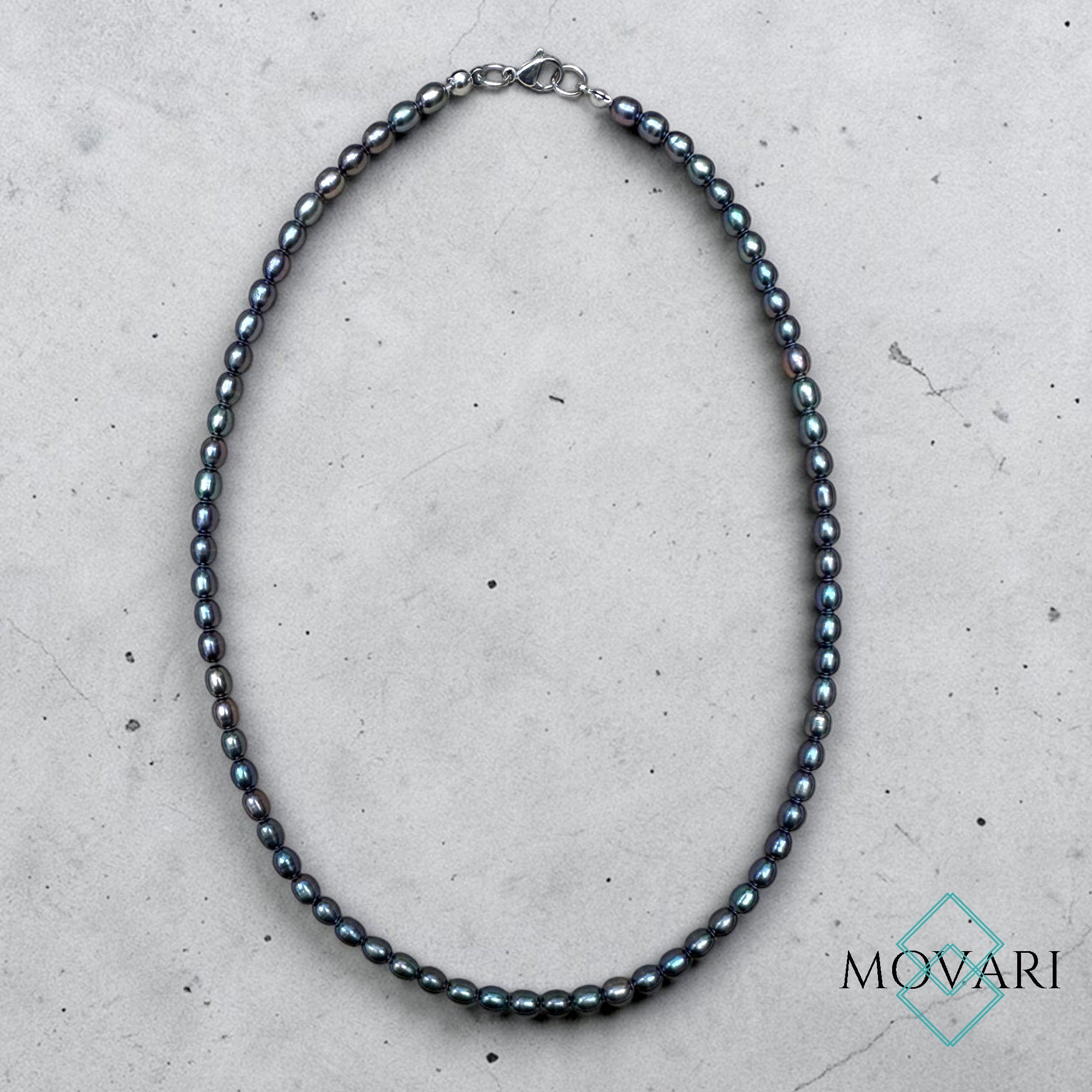 Minimal Freshwater Pearl necklace, Black Pearl Jewelry For Men, June Birthday Gift For Him