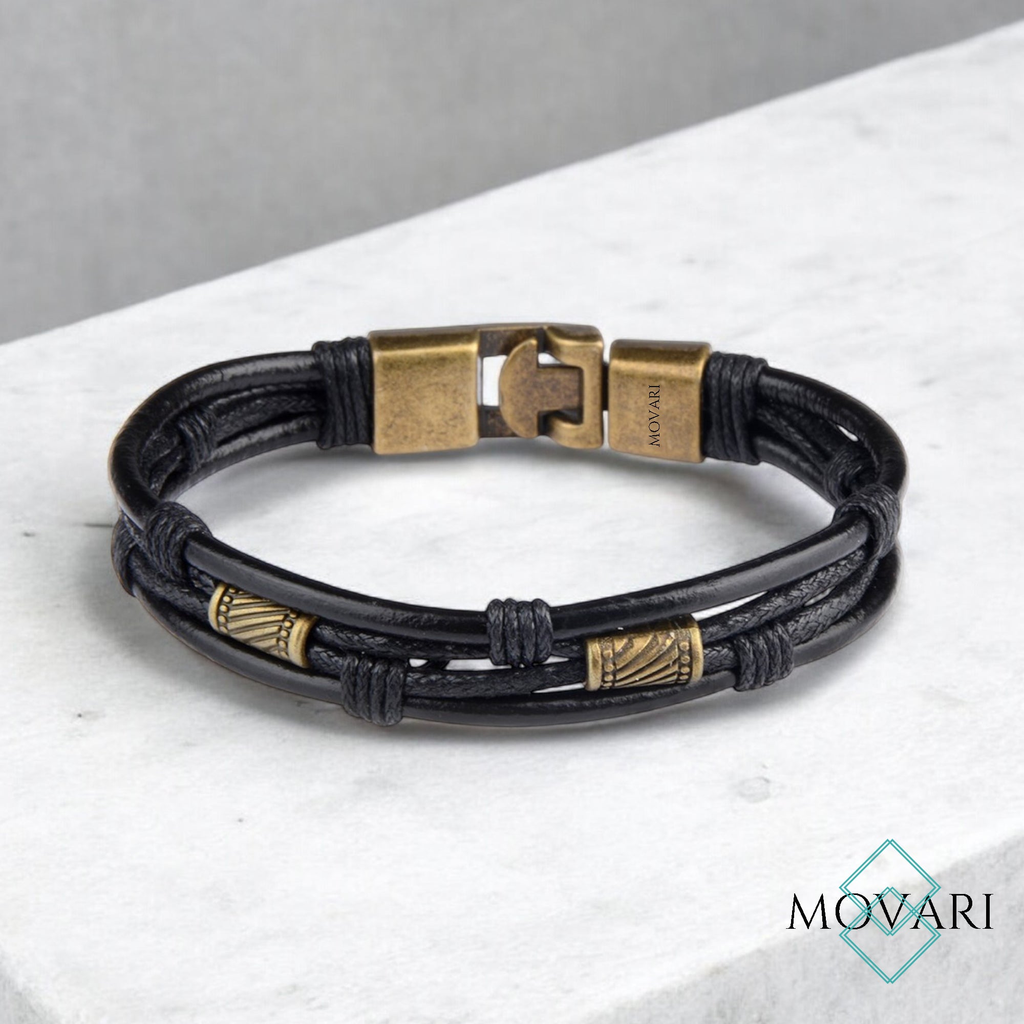 Black And Brown Bohemian Leather Bracelet