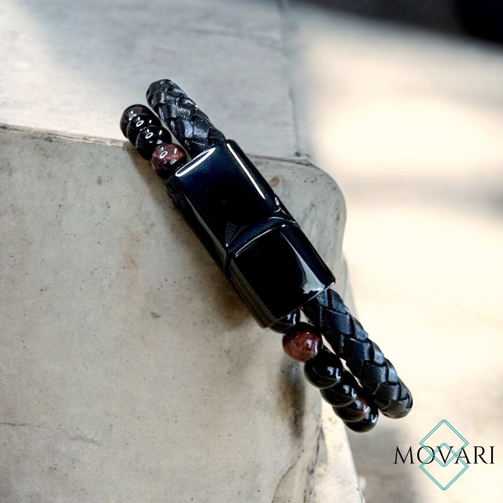 Men's leather fashion bracelets Movari Jewelry