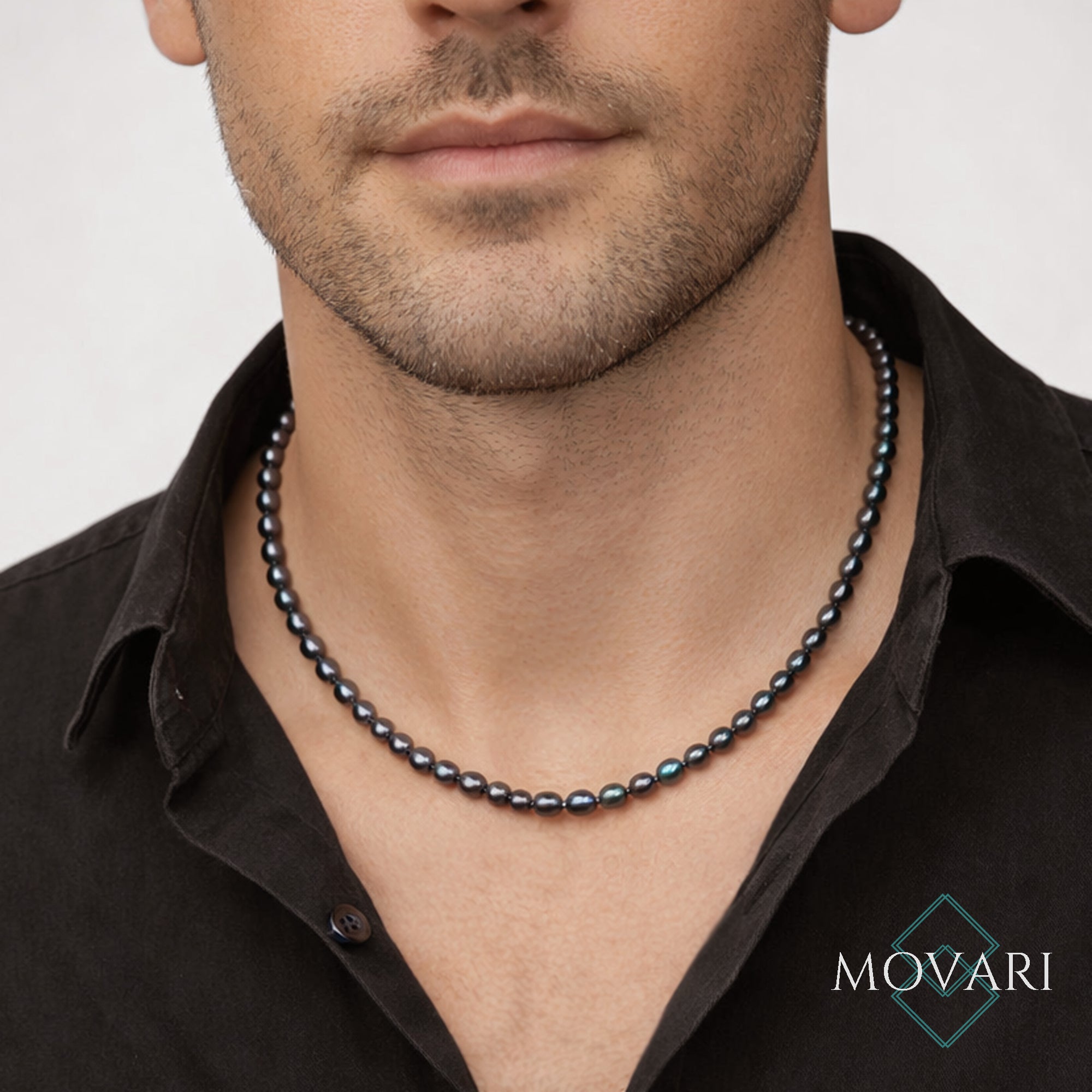 Pearl Necklace For Men 6mm Peacock Pearls