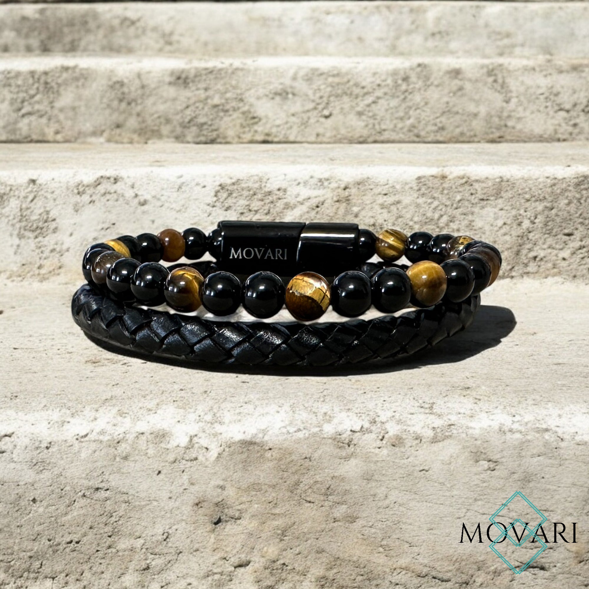 bohemian bead bracelets for men boho leather jewelry Movari